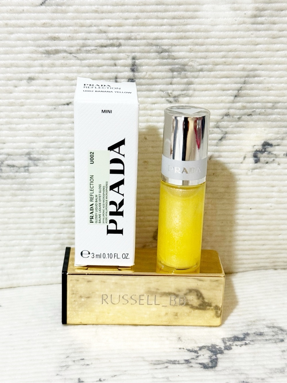 PRADA Reflection Glossy Liquid Balm Lip Gloss: Banana Yellow